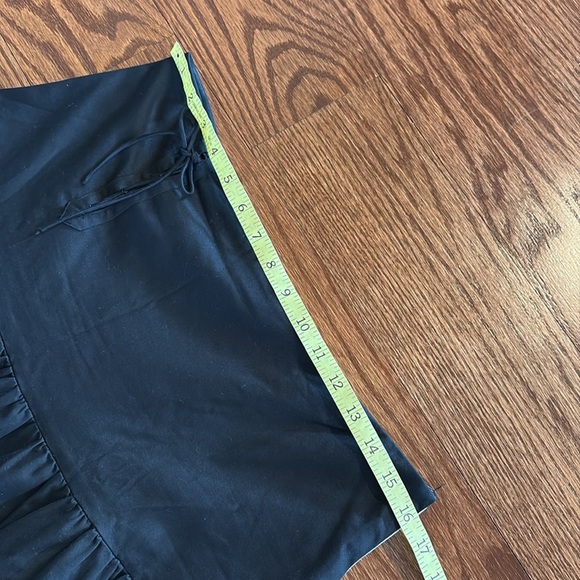 Tibi Black casual  tiered A line mini skirt side snap closure accent tie size 10 - Picture 11 of 13